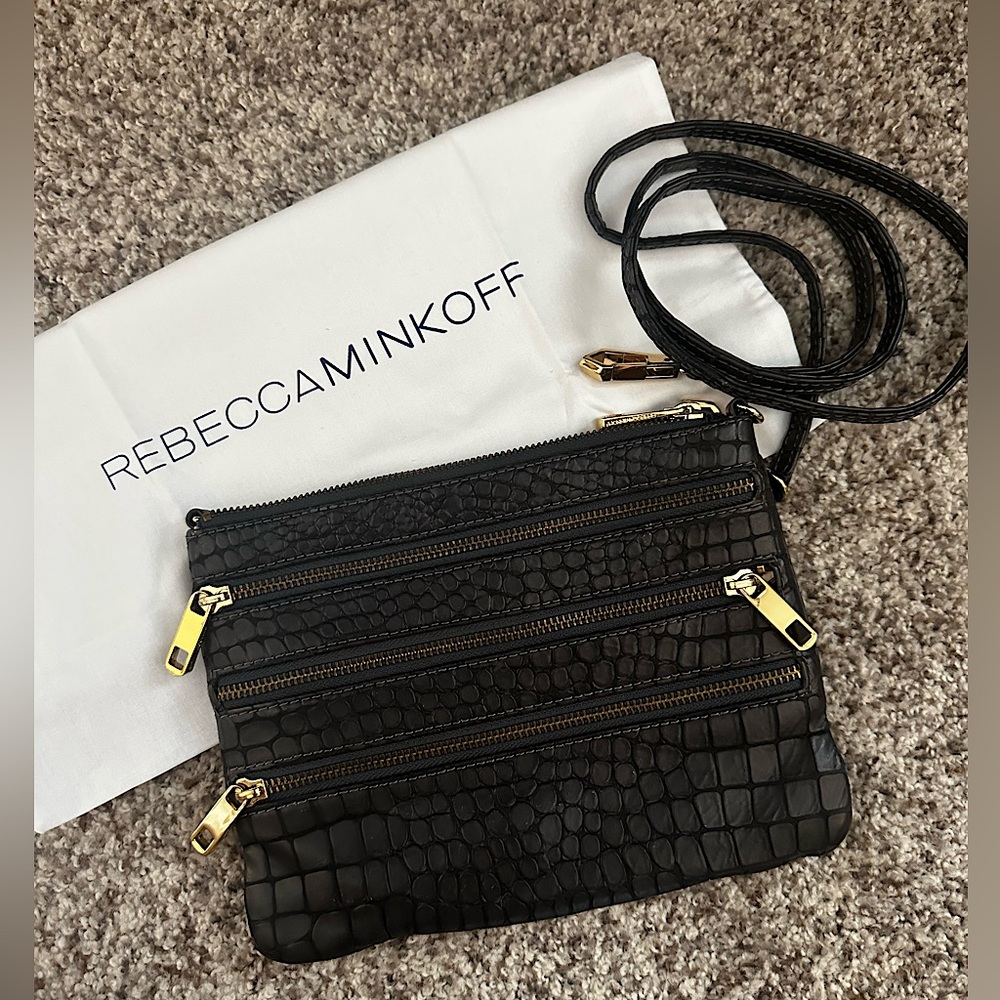 Rebecca Minkoff crossbody zipper bag.